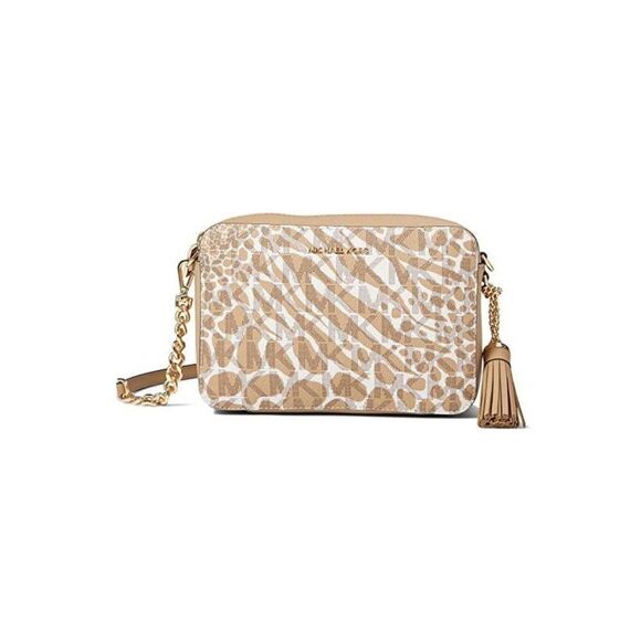Michael Michael Kors Signature Jet Set Camera Crossbody Bag - Camel Multi - Picture 1 of 3